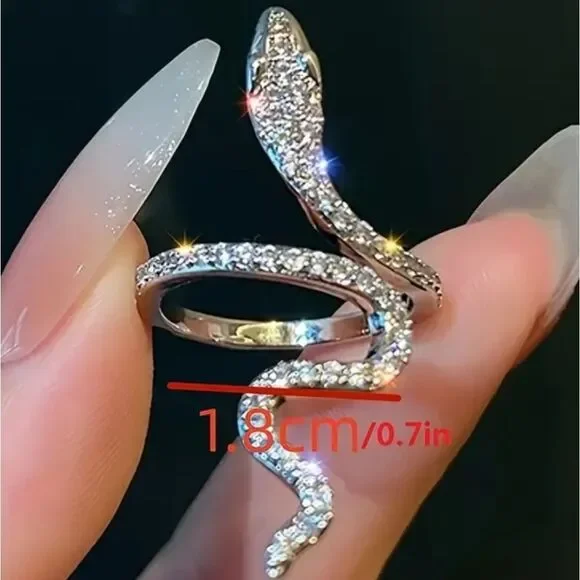 Elegant Silver Snake Ring